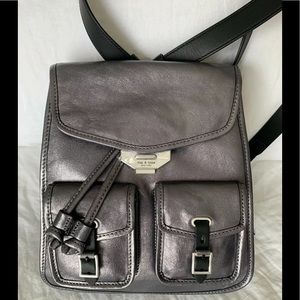 Rag & Bone NEW Metallic Silver Gray Field Backpack